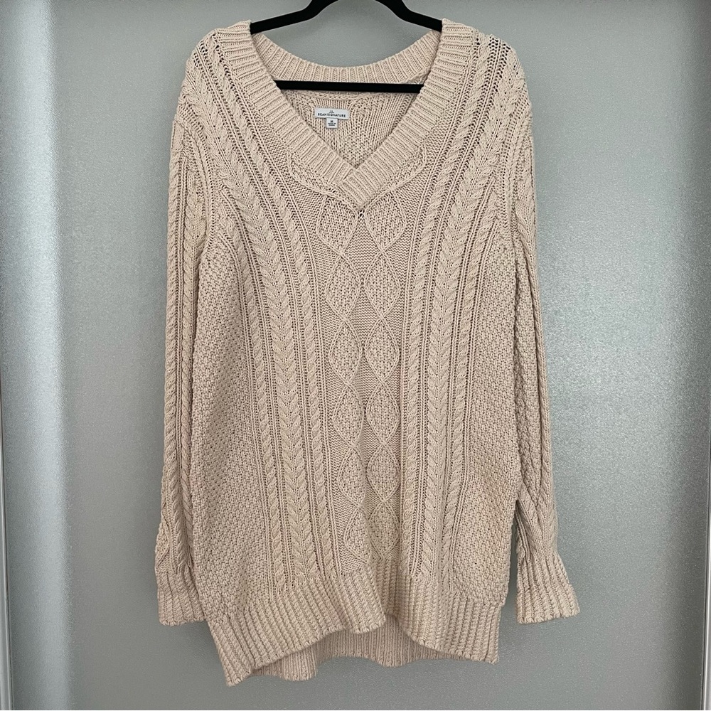 LL Bean Cotton Fisherman Sweater, V-Neck Tunic